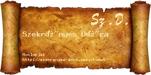 Szekrényes Dóra névjegykártya